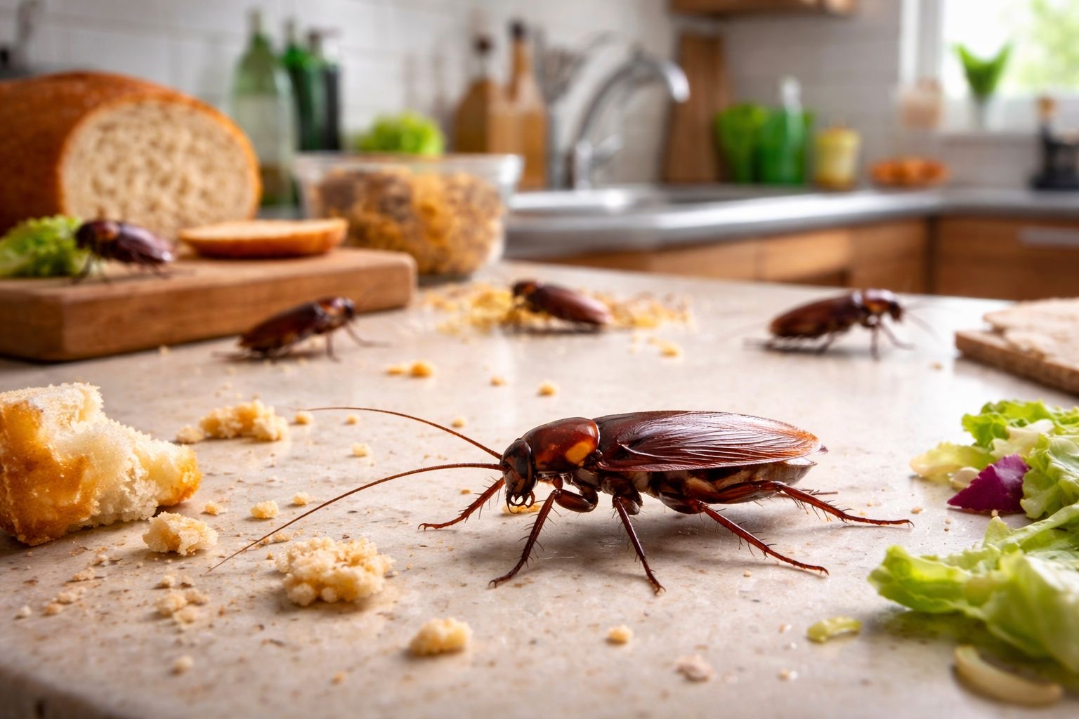 Cockroach infestation — pest control situation we treat every day